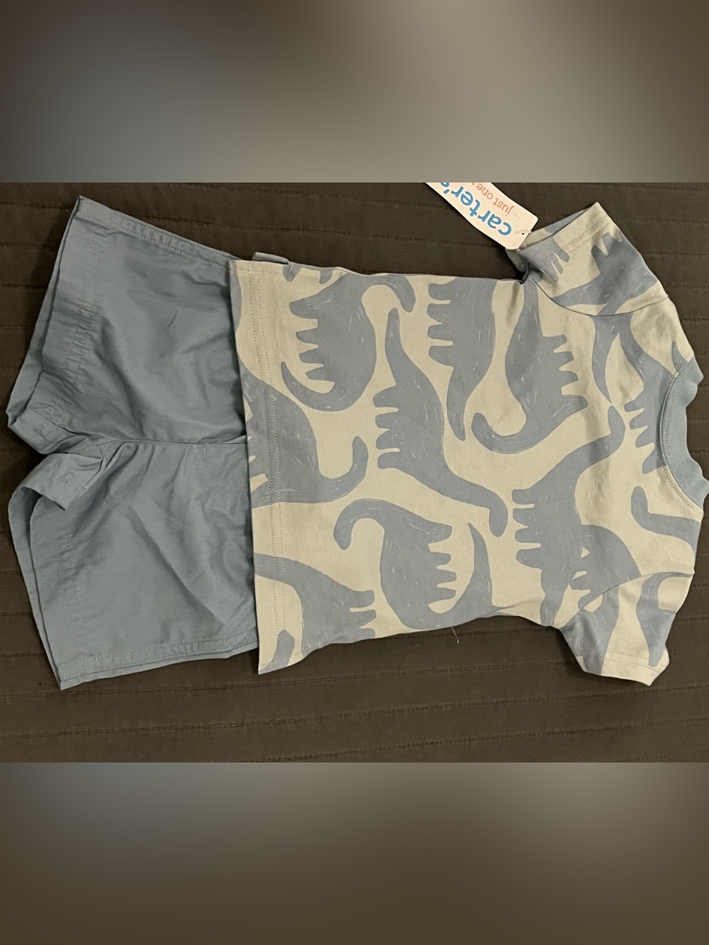 Carter’s 2-Piece Dinosaur Outfit | Size 9M | NWT | Blue Dino Tee & Shorts Set